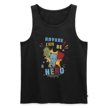 PJ Masks Anyone Can Be Hero - Débardeur bio Premium Homme - noir - Devant - Michal (187cm)