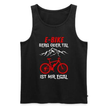 E-Bike Berg oder Tal ist mir Egal Geschenkidee - Männer Premium Bio Tank Top - Schwarz - Vorne - Michal (187cm)