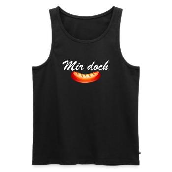 Mir doch Wurst | lustige Sprüche, Sarkasmus, Grill - Männer Premium Bio Tank Top - Schwarz - Vorne - Michal (187cm)