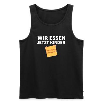 Satzzeichen retten leben | essen, Kinder - Männer Premium Bio Tank Top - Schwarz - Vorne - Michal (187cm)