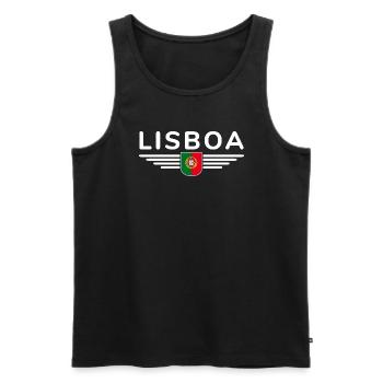 T-shirt de fan de Lisbonne pour les amoureux du Portugal - Débardeur bio Premium Homme - noir - Devant - Michal (187cm)