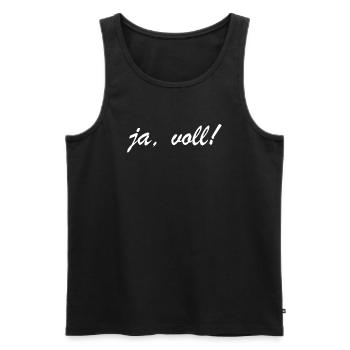 Ja voll | Schweiz, Schweizerdeutsch, Dialekt - Männer Premium Bio Tank Top - Schwarz - Vorne - Michal (187cm)