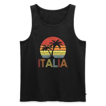 Italia - Men's Premium Organic Tank Top - black - Front - Michal (187cm)
