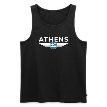 T-shirt Athens Fan au design élégant - Débardeur bio Premium Homme - noir - Devant - Michal (187cm)