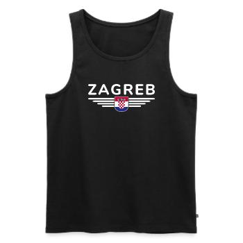T-shirt de fan de Zagreb pour les amoureux de la Croatie - Débardeur bio Premium Homme - noir - Devant - Michal (187cm)