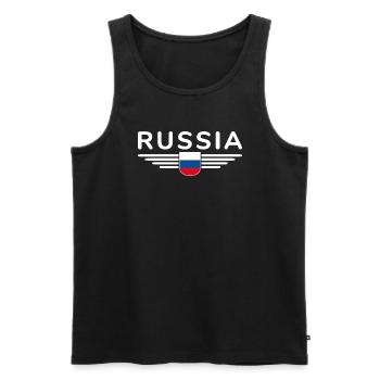 T-shirt Russie – Fierté et tradition - Débardeur bio Premium Homme - noir - Devant - Michal (187cm)