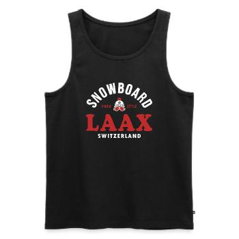 Laax Souvenir Ski- und Snowboard Resort Schweiz Alpen - Männer Premium Bio Tank Top - Schwarz - Vorne - AI Model Male 178 light (178cm)