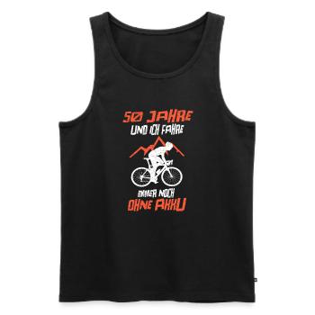 50. Geburtstag Radfahrer Fahrrad Geschenkidee - Männer Premium Bio Tank Top - Schwarz - Vorne - Michal (187cm)