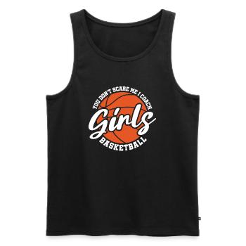 Tu ne me fais pas peur J’entraîne des filles de basketball - Débardeur bio Premium Homme - noir - Devant - AI Model Male 178 light (178cm)