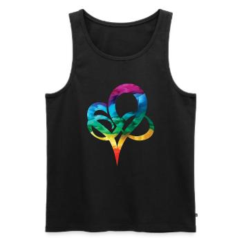 LGBTQ Rainbow Heart Pride Heart Gift - Men's Premium Organic Tank Top - black - Front - AI Model Male 178 light (178cm)