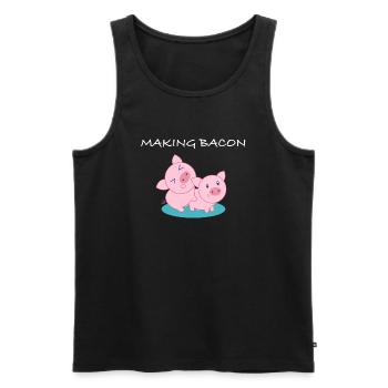 Making Bacon | Pork, Meat, Grilling, Beer - Men's Premium Organic Tank Top - black - Front - AI Model Male 178 light (178cm)