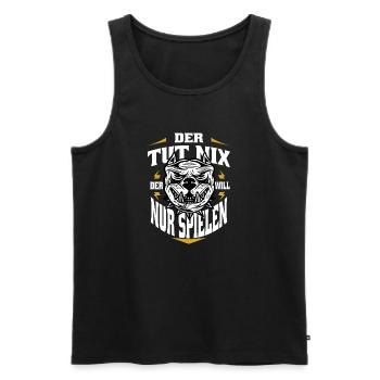 Hundehalter Hunde Der Tut Nix Der Will Nur Spielen - Männer Premium Bio Tank Top - Schwarz - Vorne - Michal (187cm)