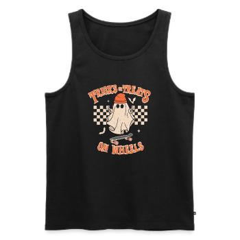 Halloween Skateboard Tricks Or Treats On Wheels - Männer Premium Bio Tank Top - Schwarz - Vorne - Michal (187cm)