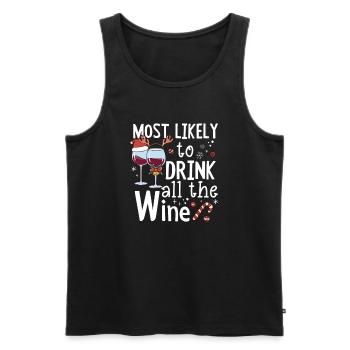 Le vin de Noël le plus susceptible de boire tout le vin - Débardeur bio Premium Homme - noir - Devant - Michal (187cm)