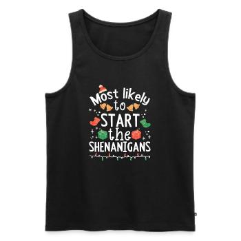 Christmas Party Saying Funny Witty Humor Xmas - Men's Premium Organic Tank Top - black - Front - Michal (187cm)