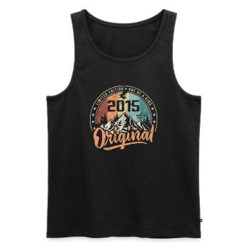 Original 2015 Retro Birthday Gift Born In 2015 - Men's Premium Organic Tank Top - black - Front - AI Model Male 178 light (178cm)