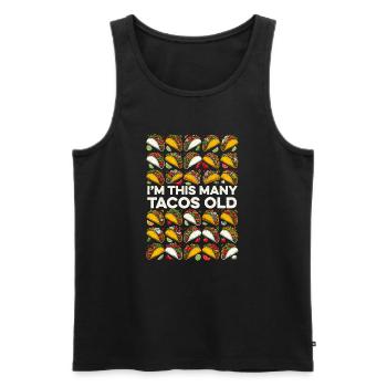 30th Birthday Funny I'm This Many Tacos Old - Men's Premium Organic Tank Top - black - Front - Michal (187cm)