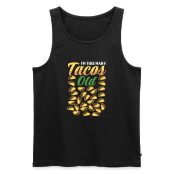 30th Birthday Gift Idea Funny Witty Tacos - Men's Premium Organic Tank Top - black - Front - Michal (187cm)