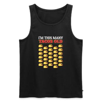30th Birthday Gift Idea Thirty Tacos Funny - Men's Premium Organic Tank Top - black - Front - Michal (187cm)