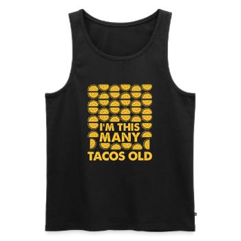 40. Geburtstag Geschenkidee Vierzig Tacos Lustig - Männer Premium Bio Tank Top - Schwarz - Vorne - Michal (187cm)