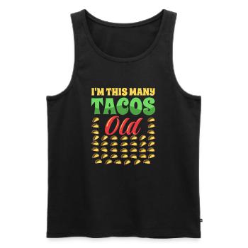 40. Geburtstag Geschenkidee Vierzig Tacos Lustig - Männer Premium Bio Tank Top - Schwarz - Vorne - Michal (187cm)