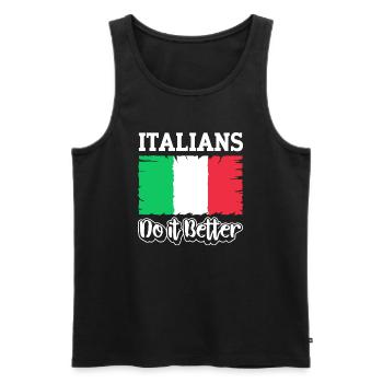 Italien Italie Drôle Dicton Idée Cadeau - Débardeur bio Premium Homme - noir - Devant - Michal (187cm)
