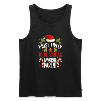 Noël Noël Parents Maman Papa Humour Drôle - Débardeur bio Premium Homme - noir - Devant - Michal (187cm)