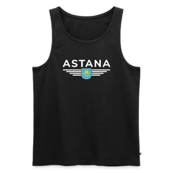 Astana Design – Modernité et tradition - Débardeur bio Premium Homme - noir - Devant - AI Model Male 178 light (178cm)