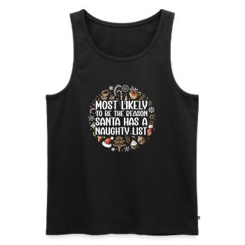 Weihnachten Lustiger Spruch Frech Xmas - Männer Premium Bio Tank Top - Schwarz - Vorne - Michal (187cm)