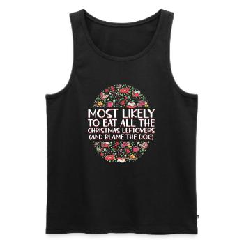 Weihnachten Lustiger Spruch Xmas Essen Humor - Männer Premium Bio Tank Top - Schwarz - Vorne - Michal (187cm)