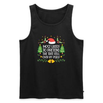 Noël Noël drôle dire humour drôle - Débardeur bio Premium Homme - noir - Devant - Michal (187cm)