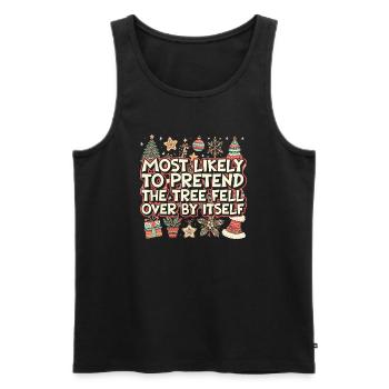 Noël Noël drôle dire humour drôle - Débardeur bio Premium Homme - noir - Devant - Michal (187cm)