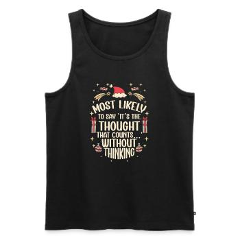 Noël Drôle Dicton Humour Sarcasme - Débardeur bio Premium Homme - noir - Devant - Michal (187cm)