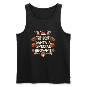 Xmas Christmas Saying Funny Christmas Bakery - Men's Premium Organic Tank Top - black - Front - AI Model Male 178 light (178cm)