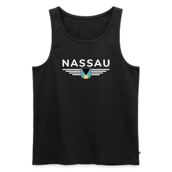 Nassau Bahamas: Tropical T-Shirt - Men's Premium Organic Tank Top - black - Front - AI Model Male 178 light (178cm)