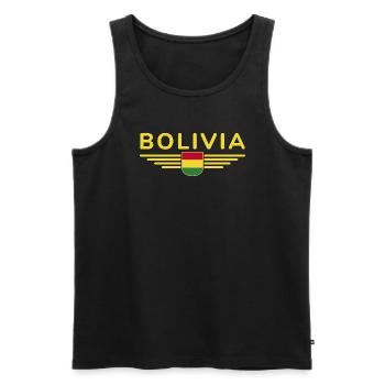 J’aime la Bolivie, T-shirt design de style élégance - Débardeur bio Premium Homme - noir - Devant - Michal (187cm)