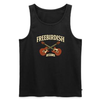 Idée cadeau musique rock Freebirdish depuis '73 - Débardeur bio Premium Homme - noir - Devant - Michal (187cm)
