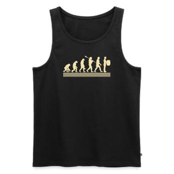 Évolution des vignerons - Débardeur bio Premium Homme - noir - Devant - AI Model Male 178 light (178cm)