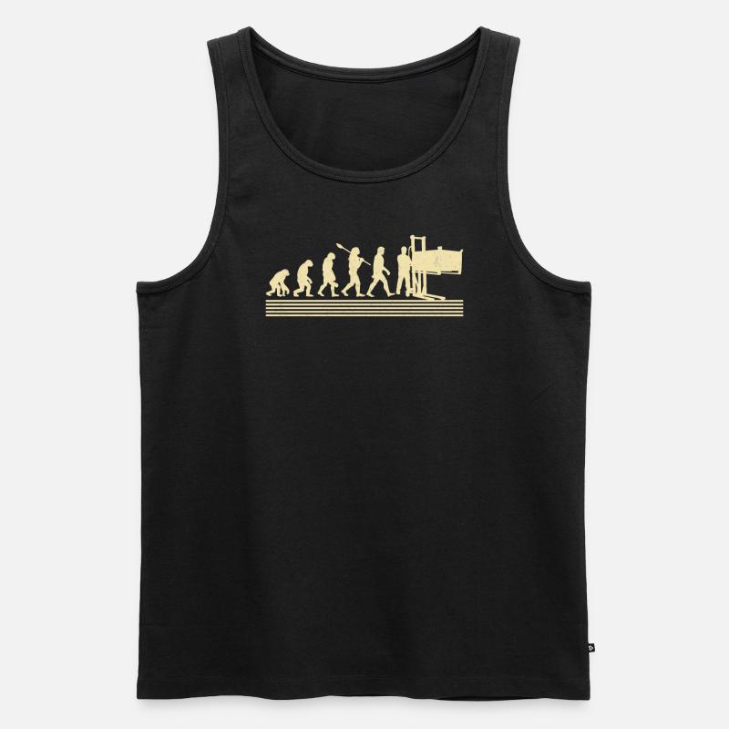 Evolution Der Fabrikarbeiter - Männer Premium Bio Tank Top - Schwarz