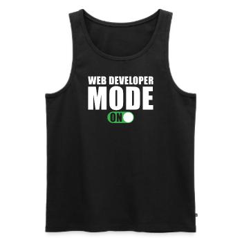Web Developer Mode On - Men's Premium Organic Tank Top - black - Front - AI Model Male 178 light (178cm)