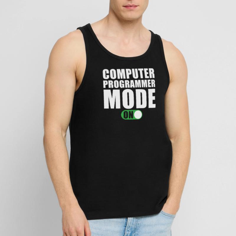 Computer Programmer Mode On Men's Premium Organic Tank Top