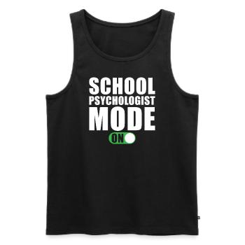 Mode Psychologue scolaire An - Débardeur bio Premium Homme - noir - Devant - AI Model Male 178 light (178cm)