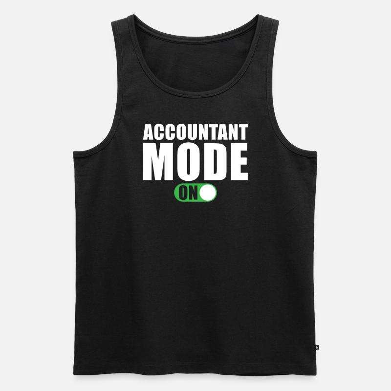 Buchhalter Modus Ein - Männer Premium Bio Tank Top - Schwarz