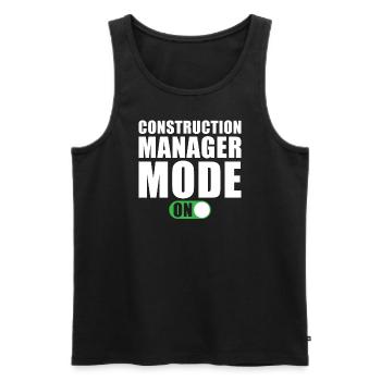 Mode Gestionnaire de construction activé - Débardeur bio Premium Homme - noir - Devant - AI Model Male 178 light (178cm)