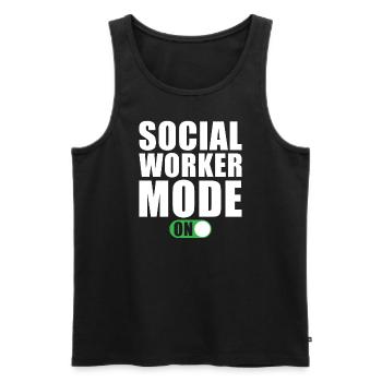 Sozialarbeiter Modus an - Männer Premium Bio Tank Top - Schwarz - Vorne - AI Model Male 178 light (178cm)