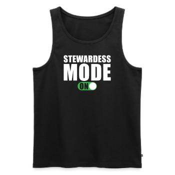 Stewardess Mode On - Men's Premium Organic Tank Top - black - Front - Michal (187cm)