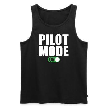Pilot Modus Ein - Männer Premium Bio Tank Top - Schwarz - Vorne - AI Model Male 178 light (178cm)