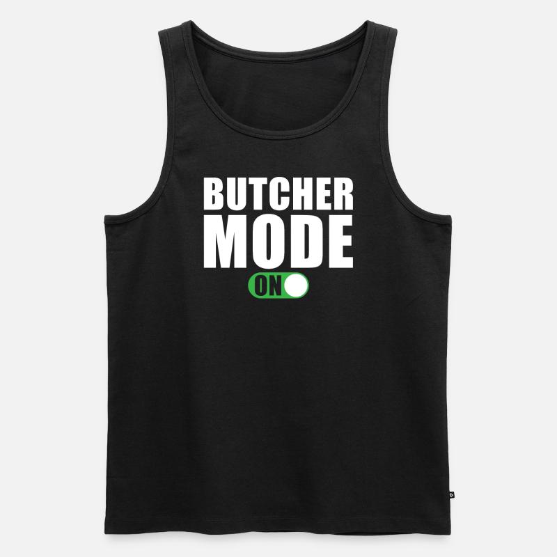 Metzger Modus Ein - Männer Premium Bio Tank Top - Schwarz