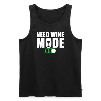 Funny wine saying need wine mode on - Men's Premium Organic Tank Top - black - Front - AI Model Male 178 light (178cm)
