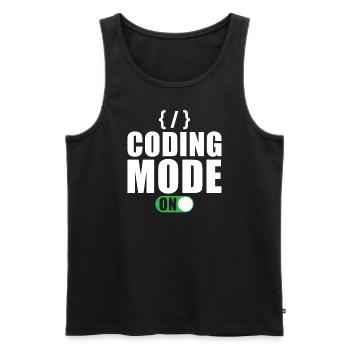 Coder Developer Programmer Gift - Men's Premium Organic Tank Top - black - Front - AI Model Male 178 light (178cm)
